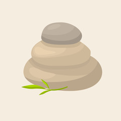 Vector image of stones for massage. Massage accessories.