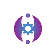 Gear symbol illustration logo