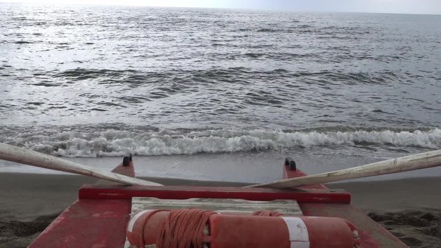 Seawater flowing away from shore