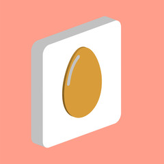 Chicken Egg Simple vector icon. Illustration symbol design template for web mobile UI element. Perfect color isometric pictogram on 3d white square. Chicken Egg icons for your business project