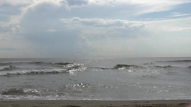 Seawater flowing away from shore