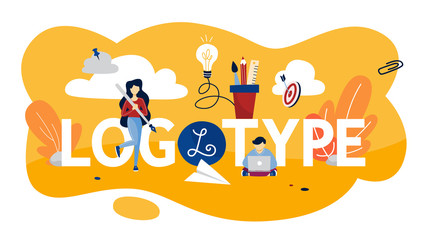 Logotype concept illustration. Unique brand of company