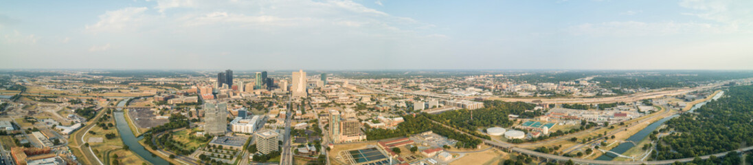 Fototapeta na wymiar Aerial panorama Fort Worth Texas