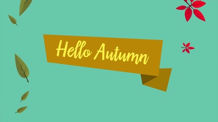 Autumn with fall leaves on the branches animation background collection