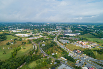Fototapeta na wymiar Aerial drone image of Wytheville Virginia