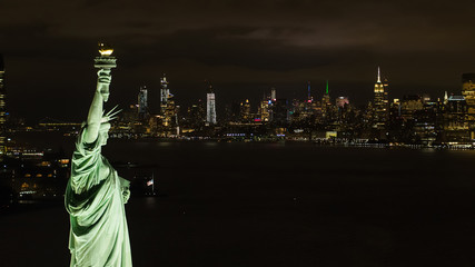 Night Statue of Liberty aerial photo © Felix Mizioznikov