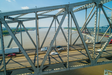 Aerial photo of the Horace Wilkinson Bridge over the Mississippi River Baton Rouge Louisiana