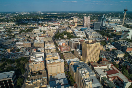 Aerial drone photo of Downtown San Antonio Texas