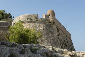 Fototapeta na wymiar Festungsmauer der Fortezza von Rethymnon, Kreta, Griechenland