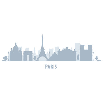 Paris city skyline - cityscape silhouette with landmarks