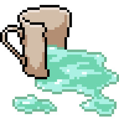 Obraz premium vector pixel art cup break