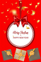 Fototapeta na wymiar Merry Christmas 2019 New year greeting card