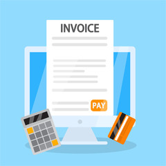 Invoice online concept illustration. Sign financial document