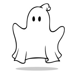 Schwebender Cartoon Geist oder Gespenst