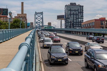 Traffic Jam On A Bridge