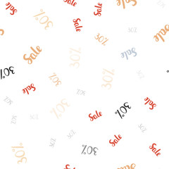 Light Blue, Red vector seamless texture with selling prices 30%.