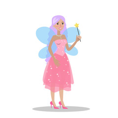 Pretty woman in fairy costume. Cute outfit for halloween