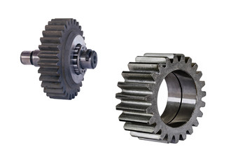 gear and gear assembly with bearing and shaft close-up