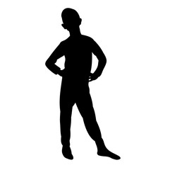 vector, isolated silhouette boy