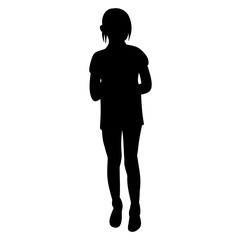 silhouette little girl in dress