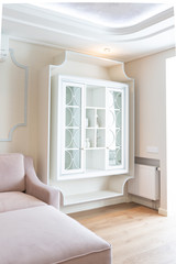 Closet for books in a living room of a house