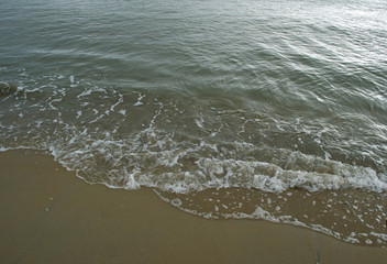 Water waves at beach. Sandy, travel