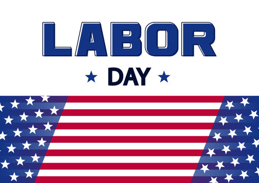 Banner for Labor Day, USA flag. Vector illustration
