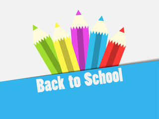 Back to School. Colorful pencil, banner. The beginning of the school year. Vector illustration