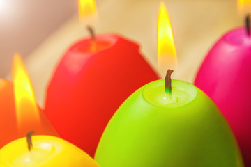 Beautiful Easter egg candles, religious traditions