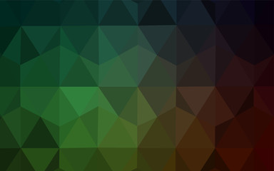 Dark Green vector gradient triangles template.