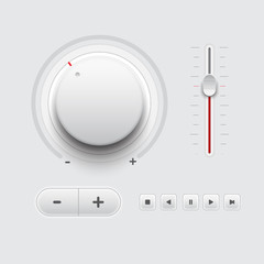 Button volume control set color White
