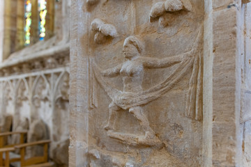 Basilique Notre-Dame d'Avioth, détail des sculptures, Avioth, département Meuse, région Grand Est, France