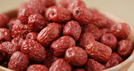 Stack of dried red jujube