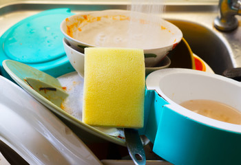 Used containers that have not been washed.
