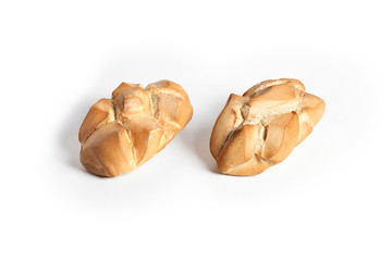 Small breads isolated on white background
