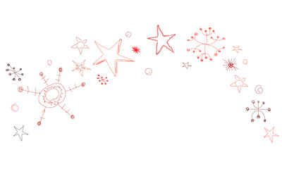 Sterne Skizze Rot Stern Band Banner Stift Zeichnung 