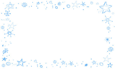 Stern Sterne Rahmen Blau Eis Winter Weihnacht Weihnachten Schnee Schneeflocken Motiv