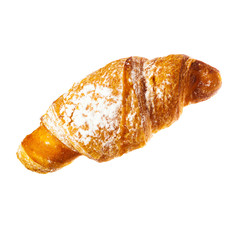 Fresh crispy roll of puff pastry isolate on white background