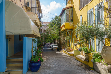 Street view in Neve Tsedek, Tel Aviv, Israel