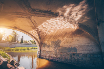 View from the stone arch of the bridge