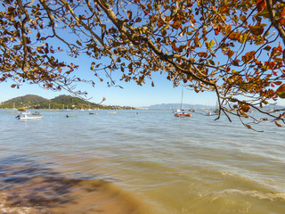 A view of the sea in Santo Antonio de Lisboa, tourist destination in Florianopolis - Brazil