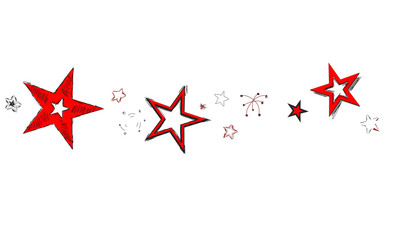 Sterne Skizze Rot Stern Band Banner Stift Zeichnung 