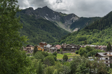 Fototapeta na wymiar Alpine landscape next to Courmayer, Italy.
