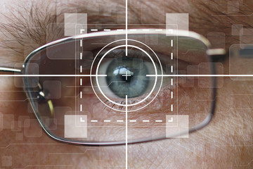 Eye monitoring virtual reality health digital in the medical web network.