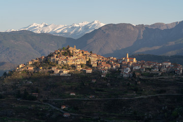 Obraz premium Baiardo ancient village, Province of Imperia, Italy