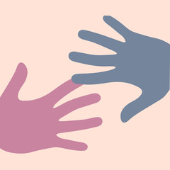 Hands touching- communication business situations