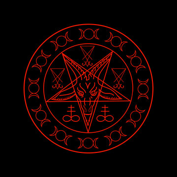 Wiccan symbols- Cross of Sulfur, Triple Goddess, Sigil of Baphomet and Lucifer