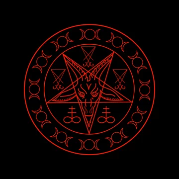Wiccan symbols- Cross of Sulfur, Triple Goddess, Sigil of Baphomet and  Lucifer Stock Vector | Adobe Stock