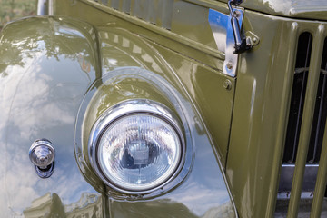 details of retro cars