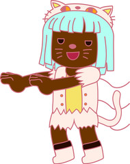 Halloween wolves cat girl